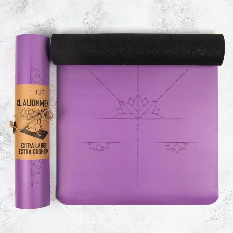Deal Zone Extra Large Purple Lotus Alignment Yoga Mat