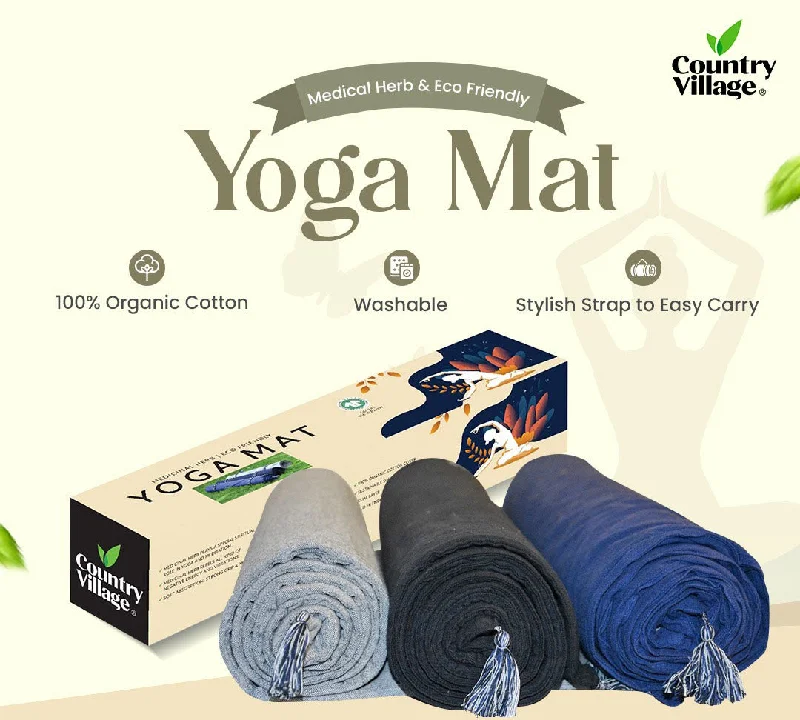 Big Savings Country Village Medicinal Herb Yoga Mat and Exercise Mat with Carrying Strap
