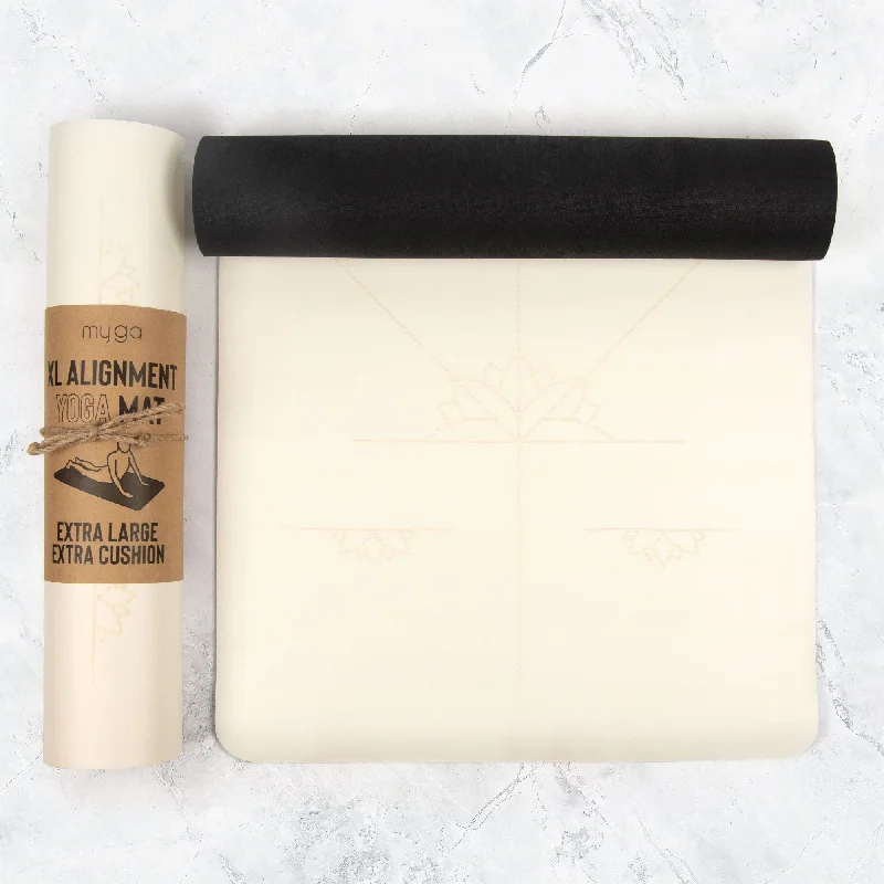 Closeout Sale Extra Large Cream Lotus Alignment Yoga Mat