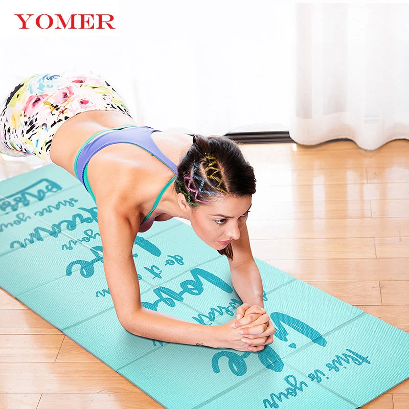 Extra Savings YOMER 5mm PVC Non-slip Foldable Yoga Mats For Fitness Slim Yoga Gym Exercise