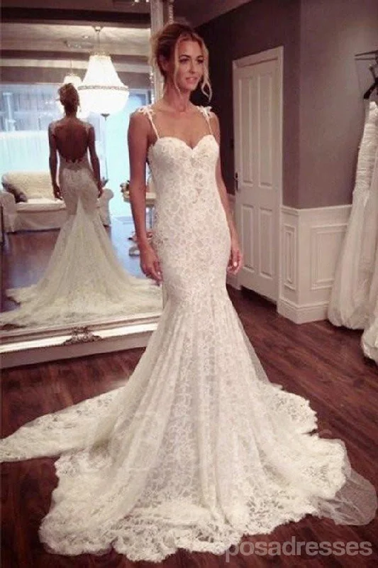 Online Specials Sexy Backless Mermaid Lace Wedding Dresses,  2017 Long Custom Wedding Gowns, Affordable Bridal Dresses, 17109