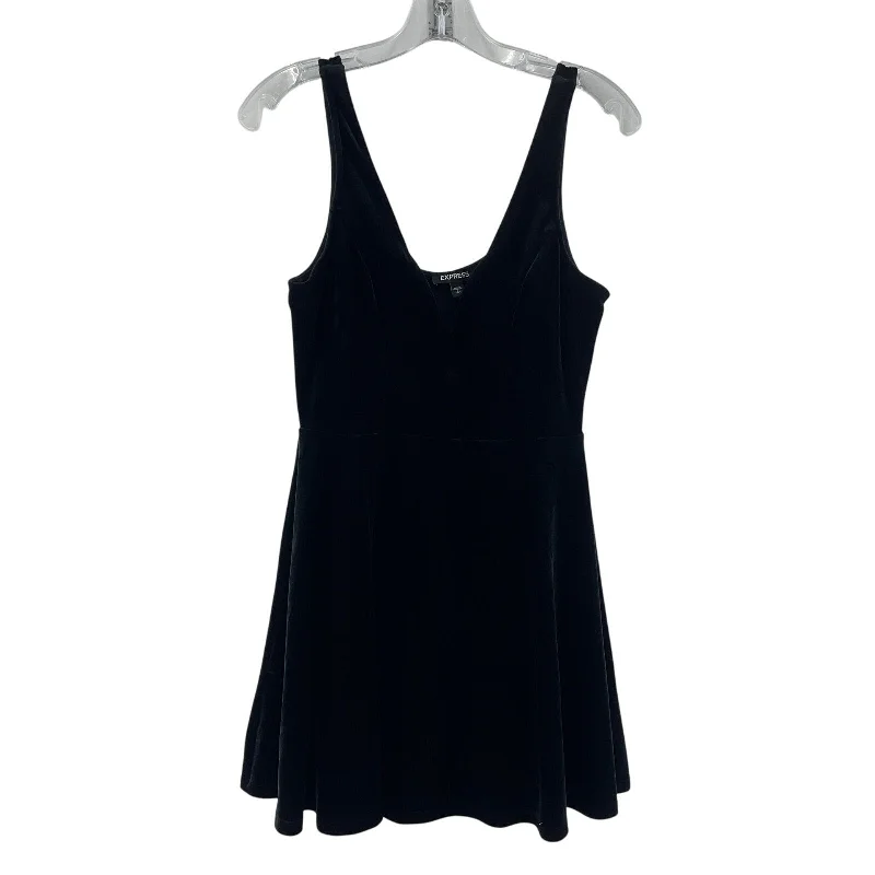 Price Drop Express Black Velvet Low V Neck Flowy Dress Petite S Polyester Women's Preowned