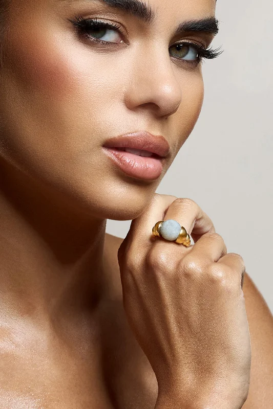 Weekend Deal Sabri | Marble Statement Gold Ring