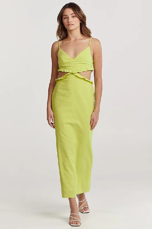 Epic Deals Charlie Holiday Peyton Midi Dress Lime