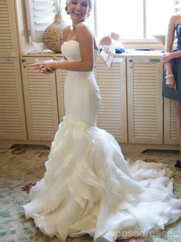 Must-Have Deals Organza Mermaid Wedding Dresses,  2017 Long Custom Wedding Gowns, Affordable Bridal Dresses, 17110