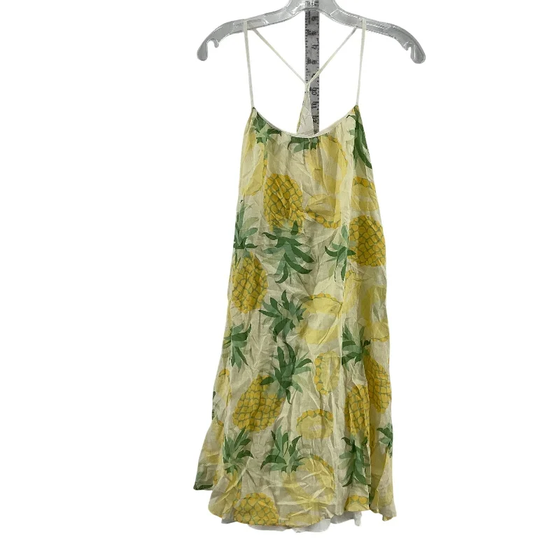 Great Deals Island Company Yellow Pineapple Linen Slip Tank Dress Women's M Preowned