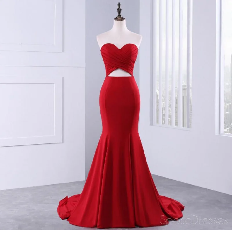 Early Access Sweetheart Sexy Red Mermaid Evening Prom Dresses, Popular Unique Party Prom Dress, Custom Long Prom Dresses, Cheap Formal Prom Dresses, 17169