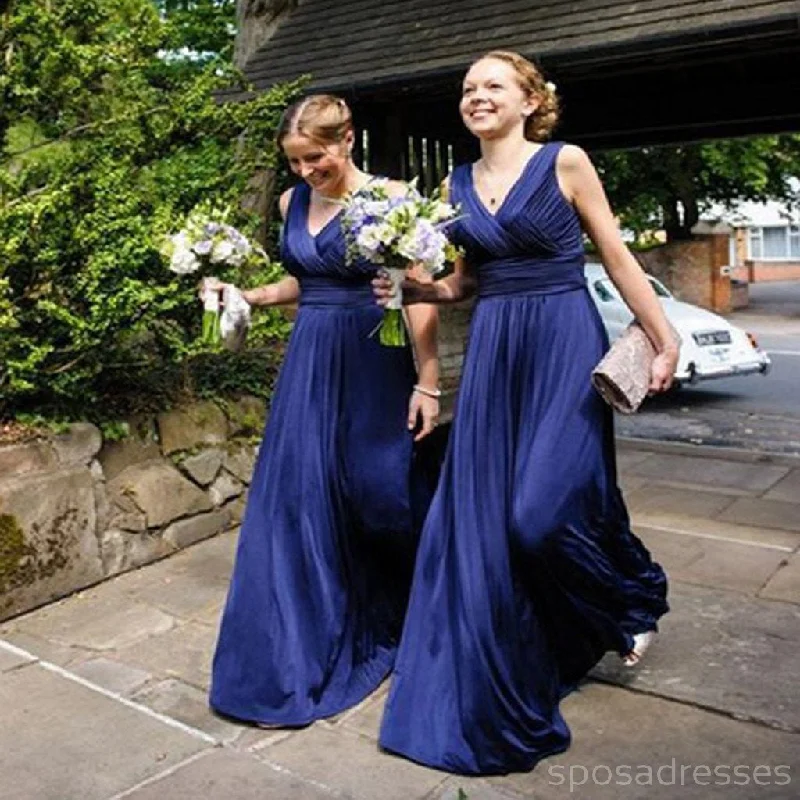 Bonus Savings On Sale Chiffon V-Neck Simple A Line Royal Blue Long Bridesmaid Dresses, WG73 Bonus Savings On Sale Chiffon V-Neck Simple A Line Royal Blue Long Bridesmaid Dresses, WG73