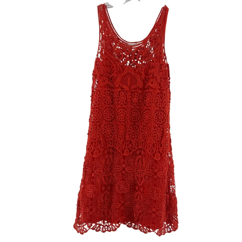 Value Deals Lauren Conrad Red Lace Crochet Sleeveless Mini Dress XS Cotton Women's Preowned