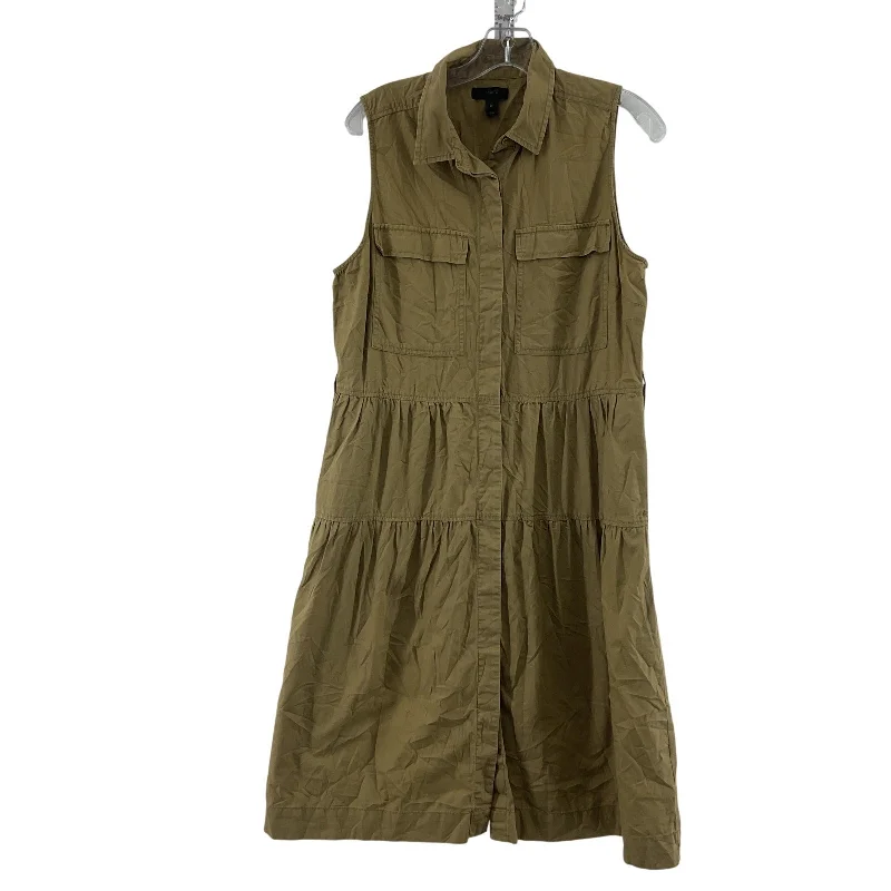 Closeout J.Crew Women's Green Sleeveless Cotton Utility Dress Size 12 Preowned Women's