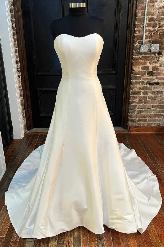 Mega Sale Simple Sweetheart A-Line Long Wedding Dress