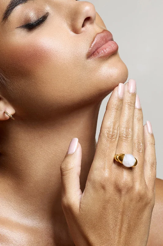 Unmissable Offer Sabri | Pink Statement Gold Ring