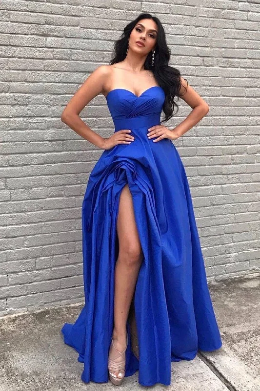 Low Prices Sexy Royal Blue Long Formal Dress with Slit