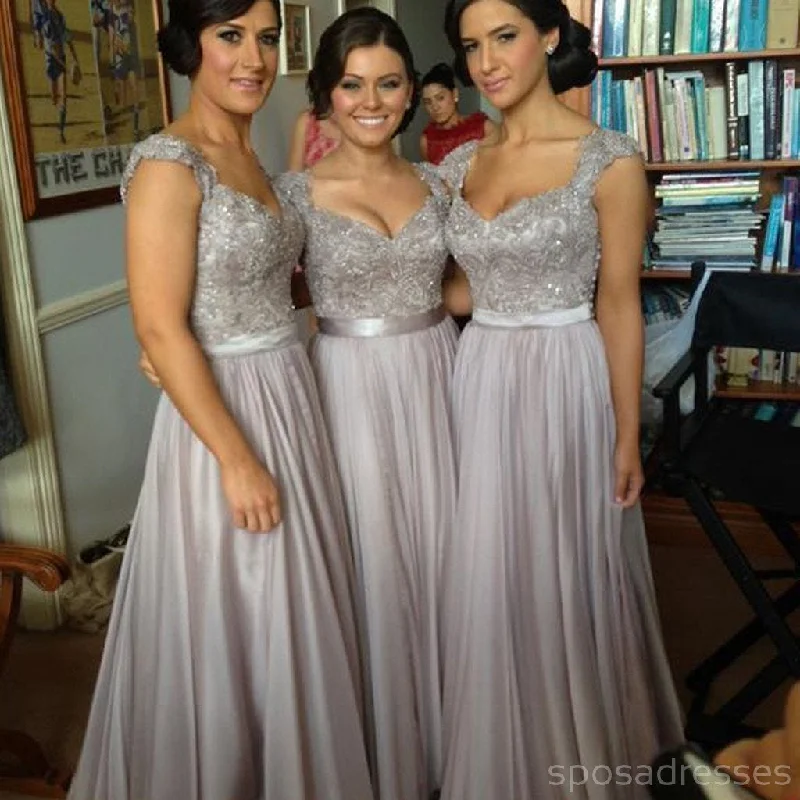 YEAR-End Clearance Long formal grey lace elegant a-line floor-length Bridesmaid Dresses, WG02 YEAR-End Clearance Long formal grey lace elegant a-line floor-length Bridesmaid Dresses, WG02
