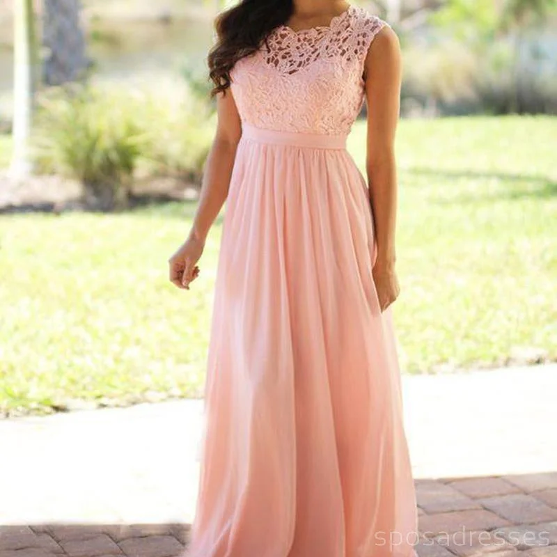 Take Advantage Elegant Lace Floor-Length Blush Pink Cheap Chiffon Bridesmaid Dresses, WG35 Take Advantage Elegant Lace Floor-Length Blush Pink Cheap Chiffon Bridesmaid Dresses, WG35