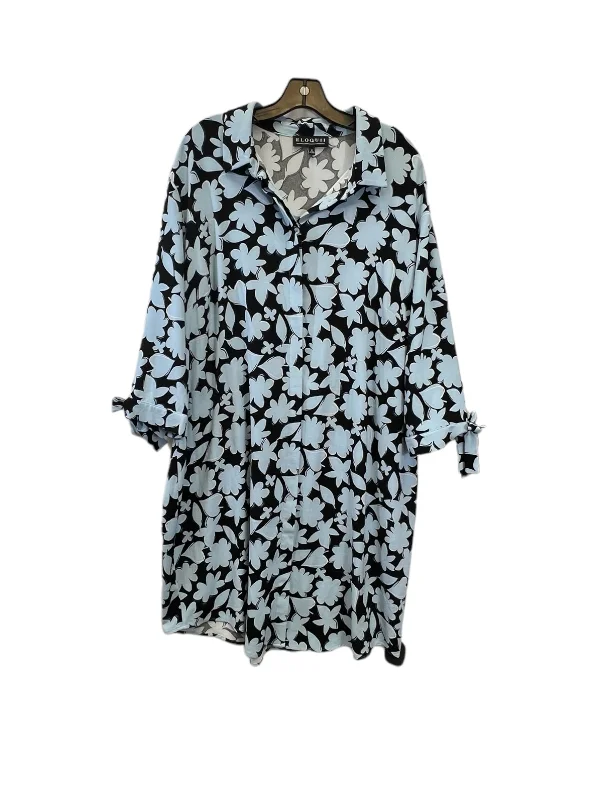Online Only Dress Casual Midi By Eloquii In Black Floral, Size: 2x