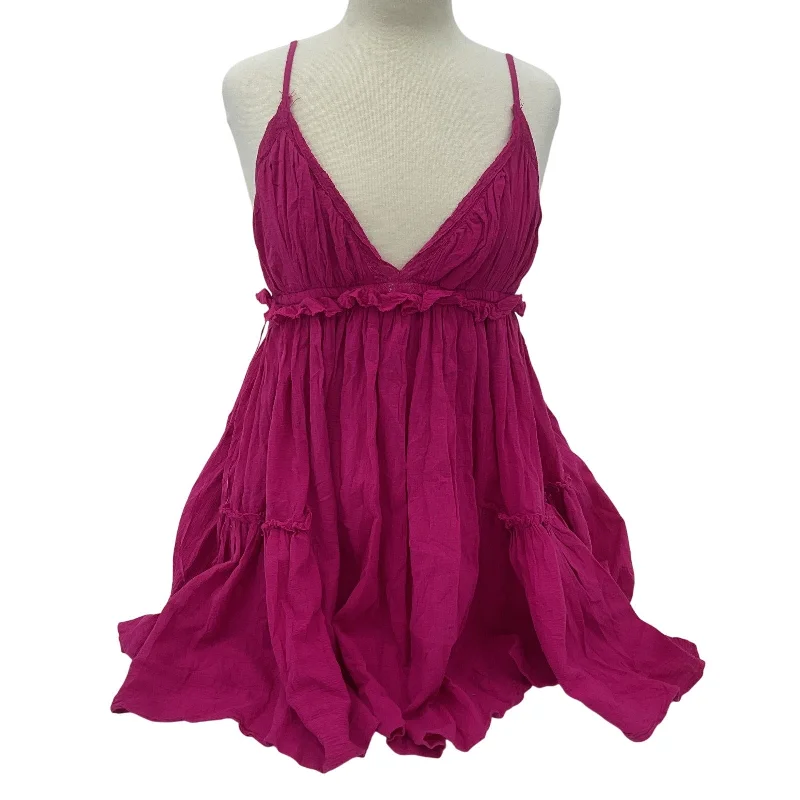 Steals and Deals Le Lis Women's Magenta Summer Pink Cotton A-Line Tank Dress, Size L, Preowned