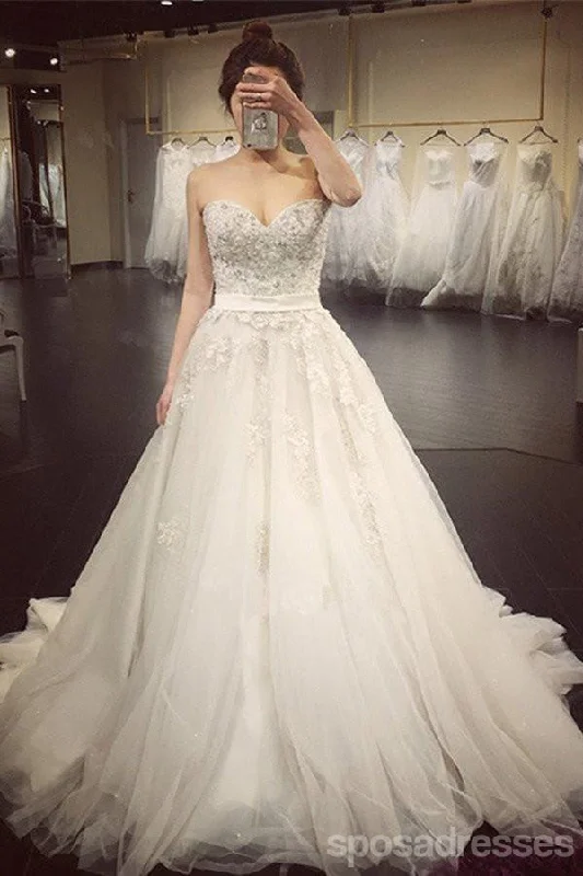 Great Bargains A Line Lace Crystal A line Wedding Dresses,  2017 Luxurious Long Custom Wedding Gowns, Affordable Bridal Dresses, 17112