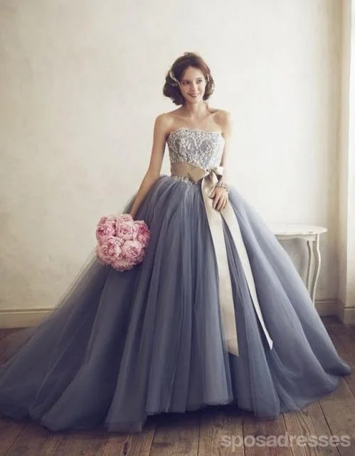 Season Finale Sale Grey Tulle A line Evening Prom Dresses, Ball Gown Party Prom Dress, Custom Long Prom Dresses, Cheap Formal Prom Dresses, 17078