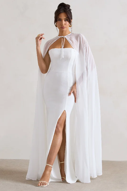 New Deals Mythical | White Chiffon Floor-Length Cape