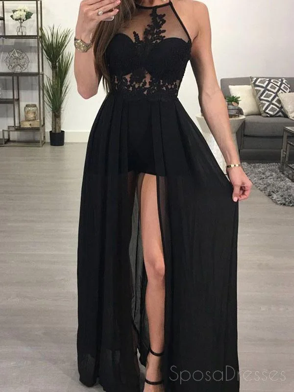 Clearance Sale Sexy Backless Halter Black Lace Evening Prom Dress, Popular Sexy Party Prom Dresses, Custom Long Prom Dresses, Cheap Formal Prom Dresses, 17150