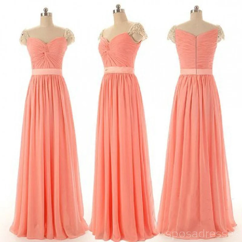 Must-Have Deals Beautiful Beading Cap Sleeve Sweet Heart Chiffon Long Bridesmaid Dresses, WG14 Must-Have Deals Beautiful Beading Cap Sleeve Sweet Heart Chiffon Long Bridesmaid Dresses, WG14