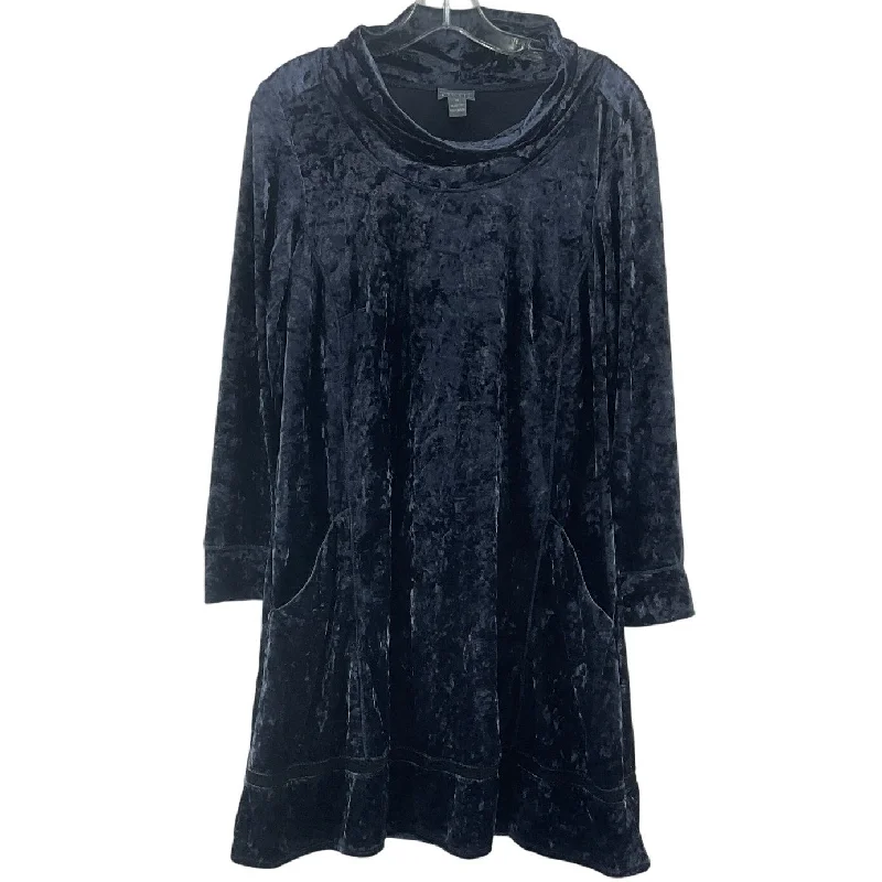 New Arrival Rabbit Rabbit Rabbit Navy Crushed Velvet Cowl Neck Midi Dress Womens 10 Preowned