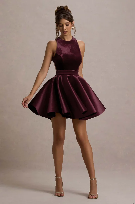 Overstock Mackie | Port Velvet Sleeveless Skater Mini Dress