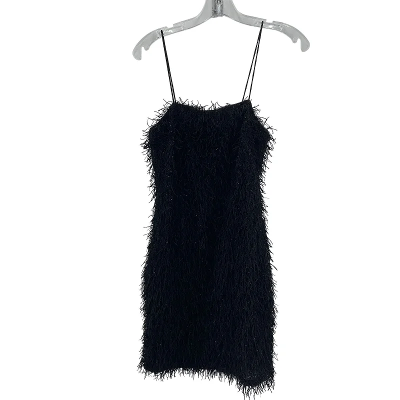 Now or Never Forever 21 Spaghetti Strap Glitter Fuzzy Fringe Bodycon Dress Women's S Preowned