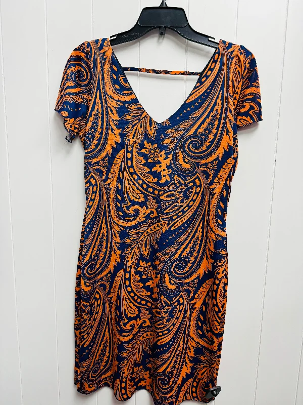 Discount Deals Dress Casual Short By Nicola In Blue & Orange, Size: S