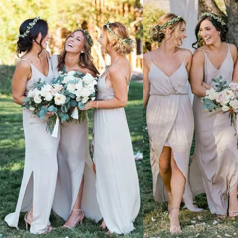 Closeout Simple Cheap Chiffon Spaghetti Strap Side Split Long Bridesmaid Dresses, WG100 Closeout Simple Cheap Chiffon Spaghetti Strap Side Split Long Bridesmaid Dresses, WG100
