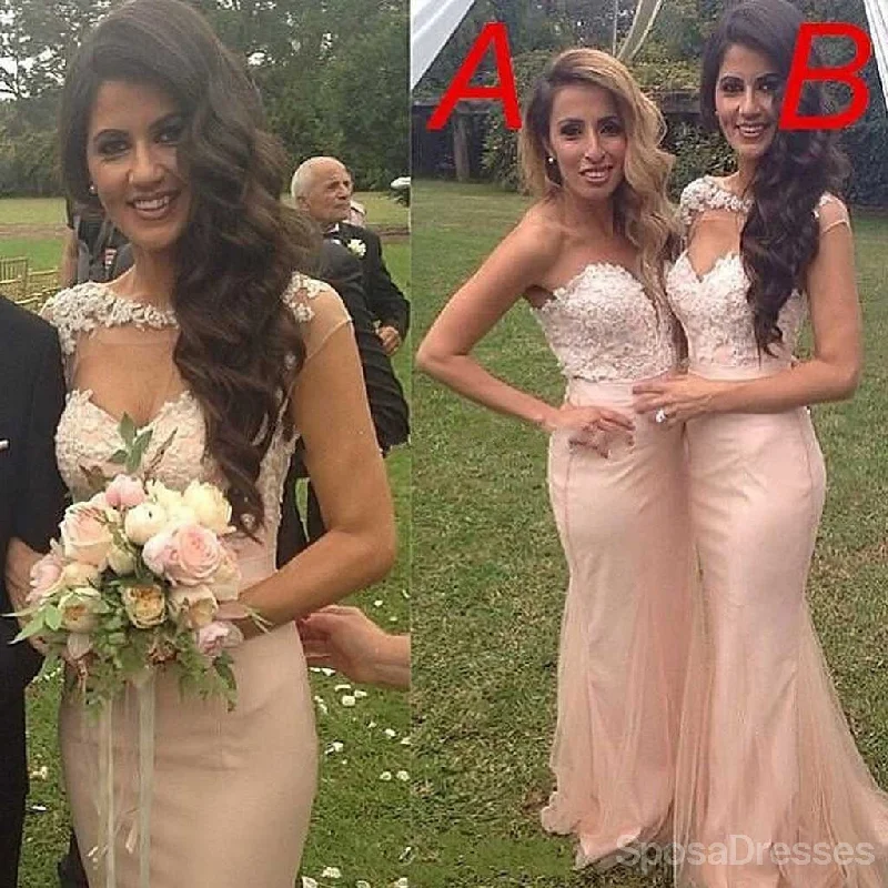 Discount Mania Junior Sexy Mermaid Mismatched Sweet Heart Blush Pink Bridesmaid Dresses, WG92 Discount Mania Junior Sexy Mermaid Mismatched Sweet Heart Blush Pink Bridesmaid Dresses, WG92