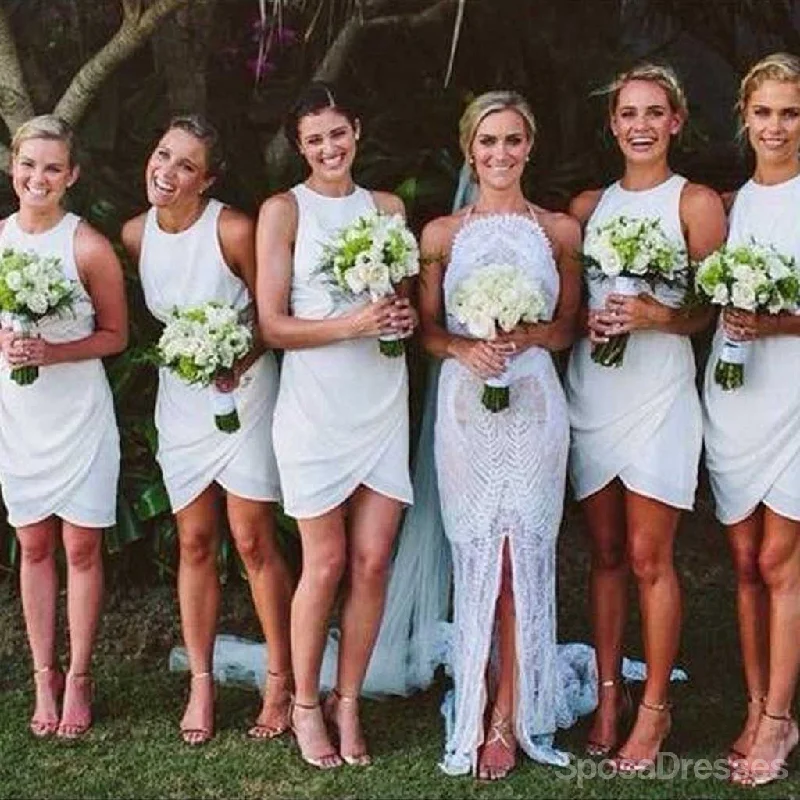 Huge Savings Popular Simple Unique White Chiffon Off Shoulder Short Bridesmaid Dress, WG94 Huge Savings Popular Simple Unique White Chiffon Off Shoulder Short Bridesmaid Dress, WG94