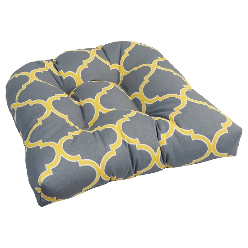 Discount Deals 19-inch U-Shaped Spun Polyester Outdoor Tufted Dining Chair Cushion