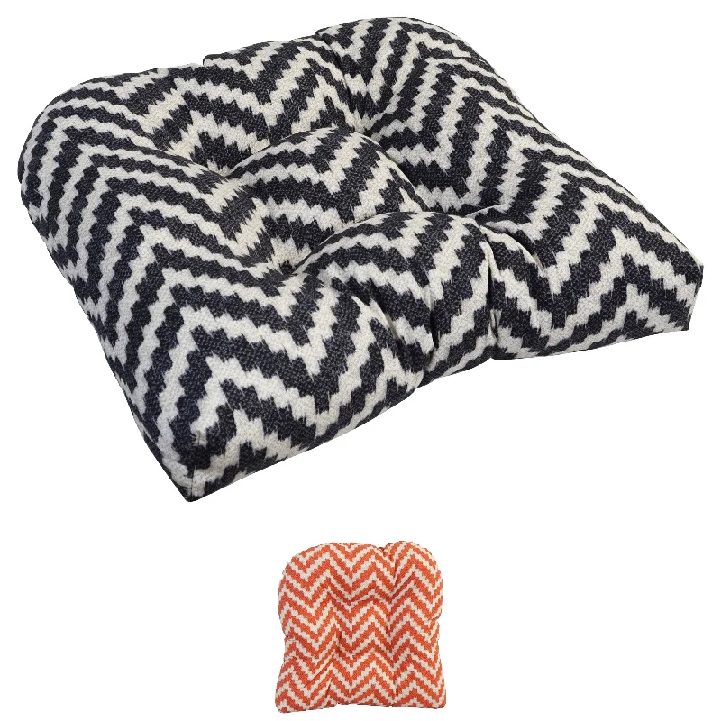 Closeout Sale 19-inch U-Shaped Spun Polyester Outdoor Tufted Dining Chair Cushion
