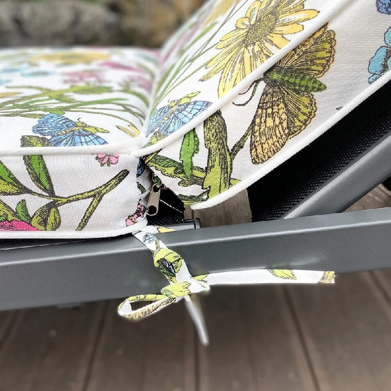 Anniversary Sale 2Pcs Outdoor Chaise Lounge Chair Cushion,Colorful