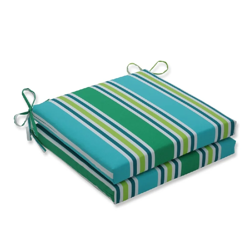 Online Specials Aruba Stripe Turquoise\Green Squared Corners Seat Cushion 20x20x3 (Set of 2) Online Specials Aruba Stripe Turquoise\Green Squared Corners Seat Cushion 20x20x3 (Set of 2)