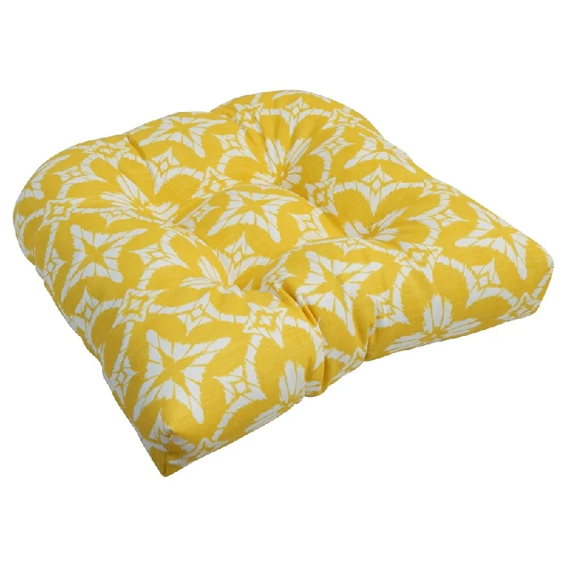 Savings Spectacular Blazing Needles 19-inch U-Shaped Polyester Outdoor Tufted Dining Chair Cushion