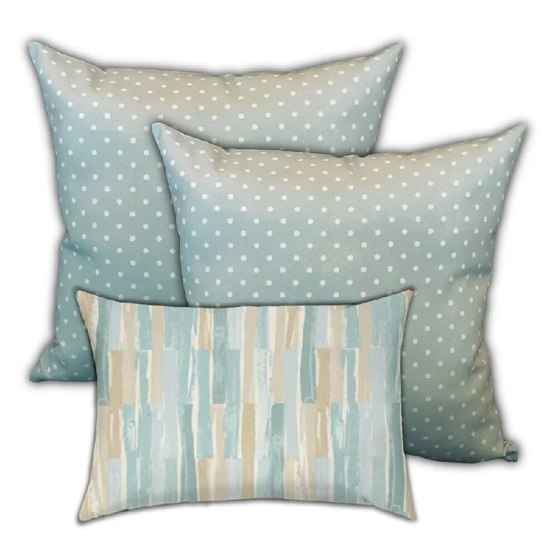 Weekend Deal Blue Stone Mountains Indoor/Outdoor, Zippered Pillow Cover, Set of 2 Large & 1 Lumbar, Tan, White, Seafoam Weekend Deal Blue Stone Mountains Indoor/Outdoor, Zippered Pillow Cover, Set of 2 Large & 1 Lumbar, Tan, White, Seafoam