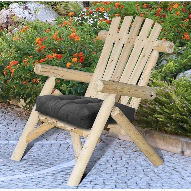 Price Cut Ebony Outdoor Adirondack Cushion 20" x 20" in Solid Black - 20" x 20"