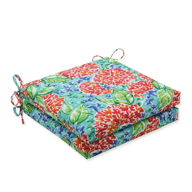 Massive Deals Garden Blooms Multi Squared Corners Seat Cushion 20x20x3 (Set of 2)