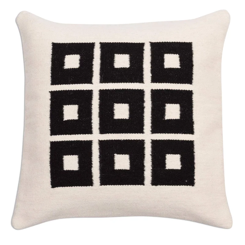 Best Bargains Handmade Chic Windows Wool cushion cover (Peru)