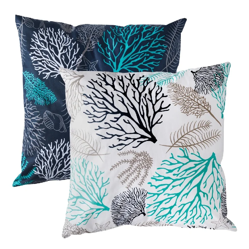Today’s Deal Ibiza Waterproof Pillows with Inserts -Set of 2 (Reversible)