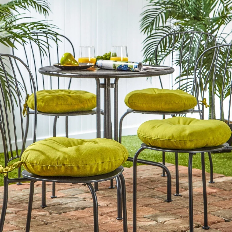 Time-Limited Offer Kiwi Green 15-inch Round Outdoor Bistro Chair Cushion (Set of 4)