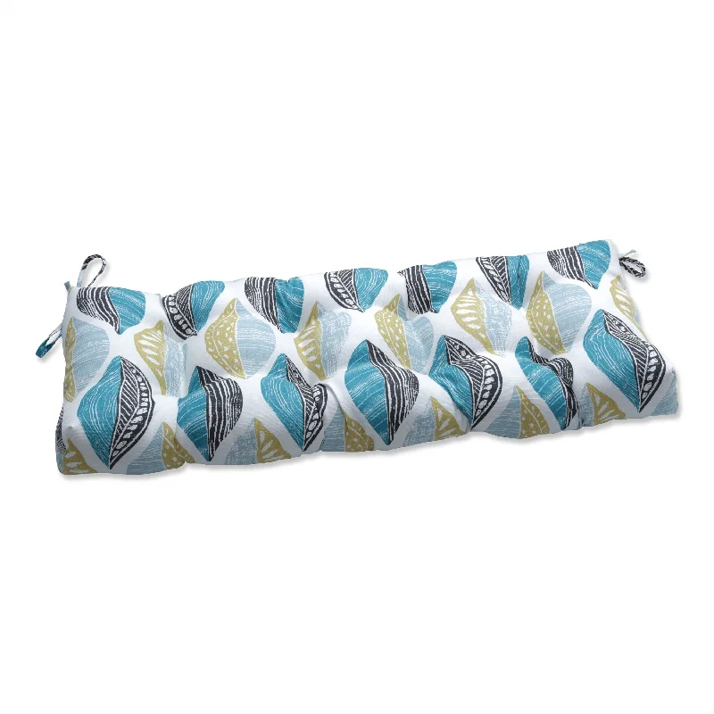 Year-End Sale Leaf Block Teal/Citron Outdoor Tufted Bench Swing Cushion - 48 X 18 X 5 Year-End Sale Leaf Block Teal/Citron Outdoor Tufted Bench Swing Cushion - 48 X 18 X 5