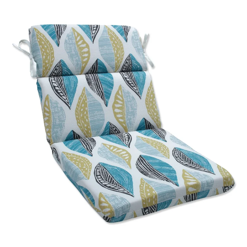 Unbeatable Prices Leaf Block Teal/Citron Rounded Corners Chair Cushion - 40.5 X 21 X 3