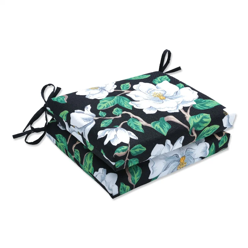 Crazy Deals Magnolia Black Squared Corners Seat Cushion (Set Of 2) - 18.5 X 16 X 3