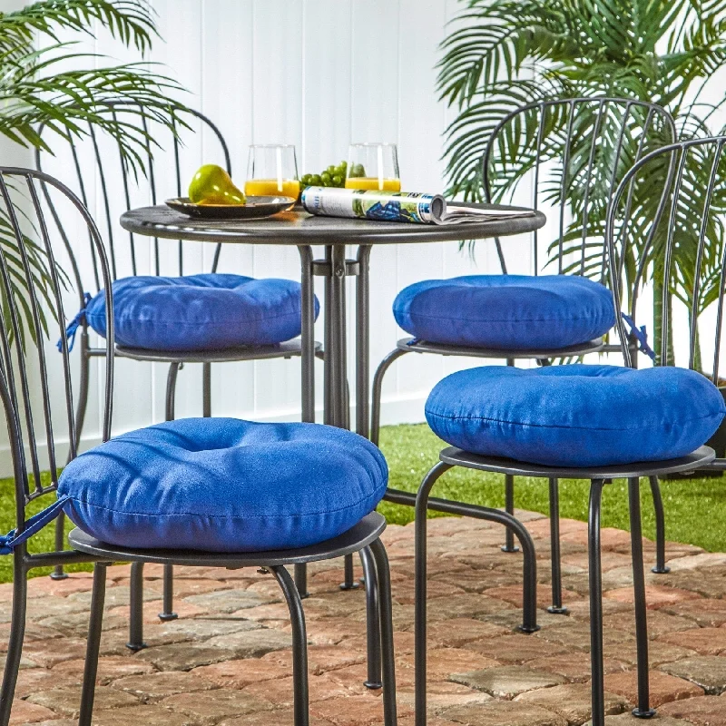 Today’s Special Marine Blue 15-inch Round Outdoor Bistro Chair Cushion (Set of 4)