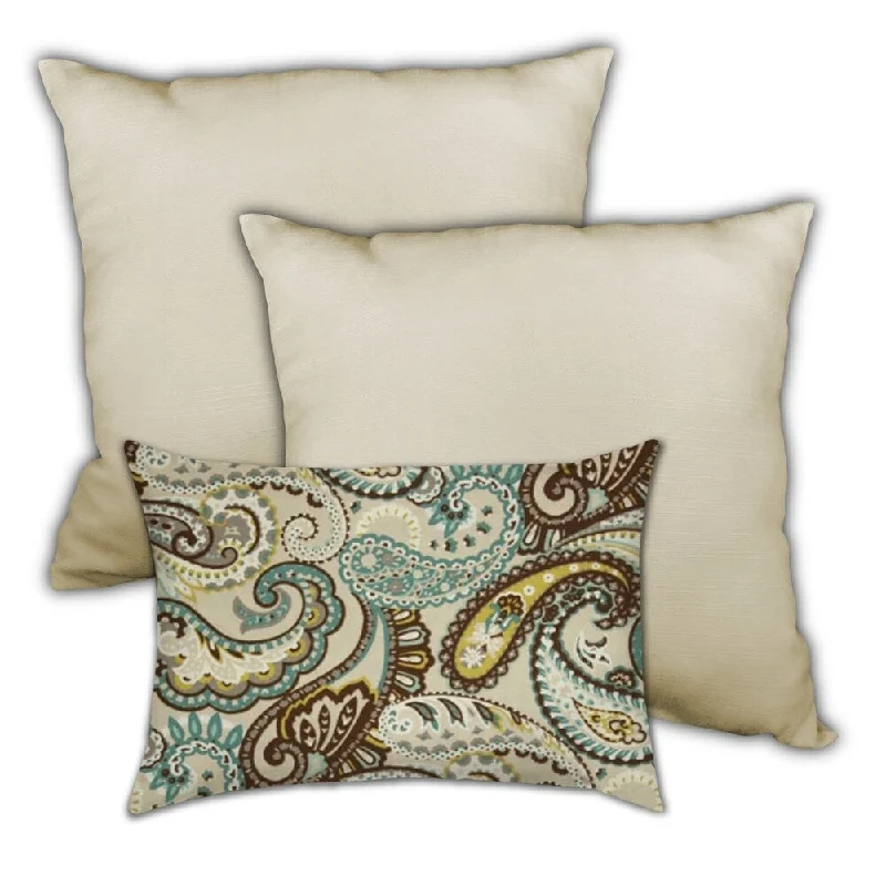 Great Deals Mohave Desert Indoor/Outdoor, Zippered Pillow Cover, Set of 2 Large & 1 Lumbar, Brown, Chocolate, Beige Great Deals Mohave Desert Indoor/Outdoor, Zippered Pillow Cover, Set of 2 Large & 1 Lumbar, Brown, Chocolate, Beige