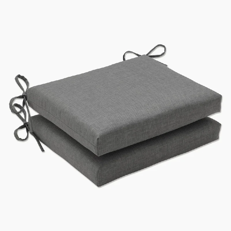 Final Sale Outdoor Gray Textured Solid Square Seat Cushion (Set of 2)